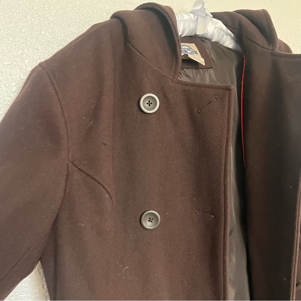 Shaver Lake Authentic Outwewear size M Women's Brown Double-Breasted Hooded Coat - Picture 3 of 7